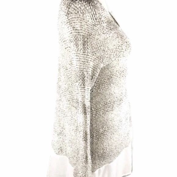 Lush Loose Knit Sweater Ivory High Low Long Sleeve Womens Sheer Hemline - Picture 4 of 8